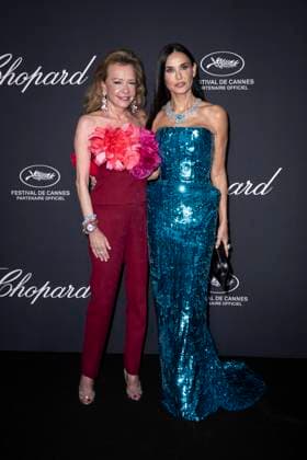 B Photocall du diner TrophÃ e Chopard au Carlton Beach lors du 77eme Festival International du Film de Cannes Caroline Scheufele, Demi Moore Photocall du diner TrophÃ e Chopard au Carlton Beach lors du 77eme Festival International du Film de Cannes Le 17 mai 2024 Olivier Borde Bestimage Photocall of the dinner Chopard Trophy during the 77th annual Cannes Film Festival at Carlton Beach On May 17th 2024 Cannes France  Copyright: xOLIVIERxBORDEx xBESTIMAGExOLIVIERxBORDEx xBESTIMAGEx