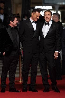 Cannes The Surfer Premiere Justin Rosniak Leonora Darby, Julian McMahon, Nicolas Cage attending The Surfer Premiere as part of the 77th Cannes International Film Festival in Cannes, France on May 17, 2024. Photo by Aurore Marechal ABACAPRESS.COM Cannes France  Copyright: xMarechalxAurore ABACAx