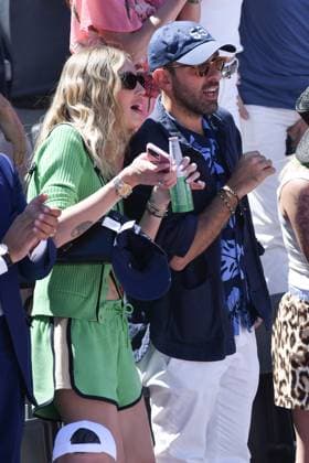 May 17, 2024, Rome, Italy, Lazio: Chiara Ferragni at the tennis internationals in Rome in the company of friends smiles at the fans and beveled a pen with the inevitable telephone. Rome (Italy), 17 May 2024. Photographer01 Rome Lazio  - ZUMAp169 20240517_zsa_p169_920 Copyright: xFotografo01x