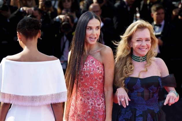 Cannes, France 17th May, 2024 Demi Moore attends Kinds of Kindness Screening red carpet at the 77th annual Cannes Film Festival at Palais des Festivals on May 17, 2024 in Cannes, France CINEMA 77eme Festival de Cannes Red Carpet du film Kinds of Kindness 17 05 2024 NorbertScanella Panoramic 