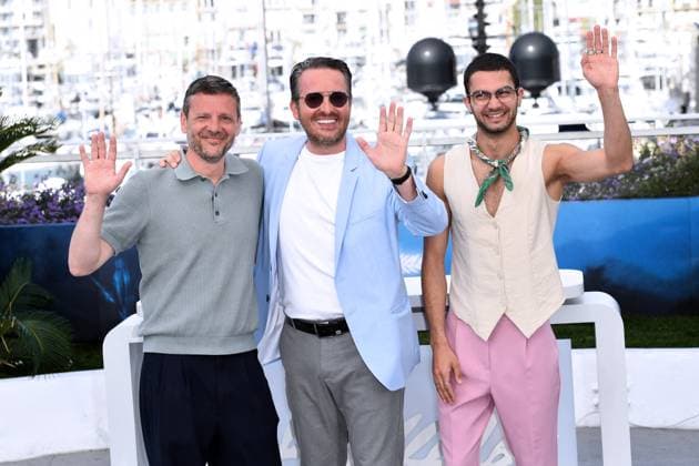 77th Cannes Film Festival 2024 Photocall film Trei Kilometers Pana La Capatul Lumii (Three Kilometers To The End Of The World) Cannes, 77th Cannes Film Festival 2024 Photocall film Trei Kilometers Pana La Capatul Lumii (Three Kilometers To The End Of The World) In the photo: Bogdan Dumitrache, Emanuel Parvu, Ciprian Chiujdea Cannes France  Copyright: xIPA ABACAx