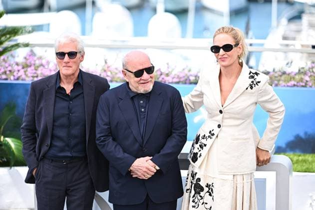 News - Oh, Canada Photocall - The 77th Annual Cannes Film Festival Uma Thurman, Paul Schrader and Richard Gere attend the Oh, Canada Photocall at the 77th annual Cannes Film Festival at Palais des Festivals on May 18, 2024 in Cannes, France. Cannes Palais des Festival France Copyright: xStefanosxKyriazisx xLiveMediax LPN_1358147