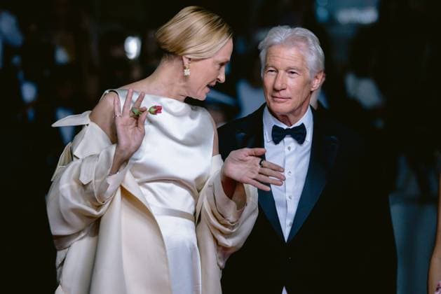 77eme Festival International du Film de Cannes Montee des marches du film Oh Canada 77th International Cannes Film Festival Red Carpet of Oh Canada movie 305096 2024 05 17 Alpes Maritimes Cannes France Gere, Richard Thurman, Uma  Copyright: xSergexArnalx xStarfacex STAR_305096_007
