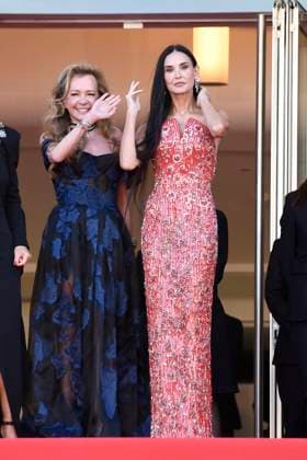 Caroline Scheufele and Demi Moore at the Kind of Kindness film premiere on 17 05 2024 in Cannes Cannes Film Festival 2024 Kind of Kindness film premiere