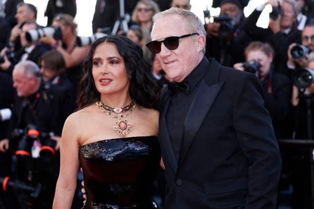 Salma Hayek with husband Francois Henri Pinault at the premiere of the feature film Emilia Perez at the Festival de Cannes 2024 77 Cannes International Film Festival at the Palais des Festivals Cannes, 18 05 2024 Foto:xD.xBedrosianx xFuturexImagex perez_4543