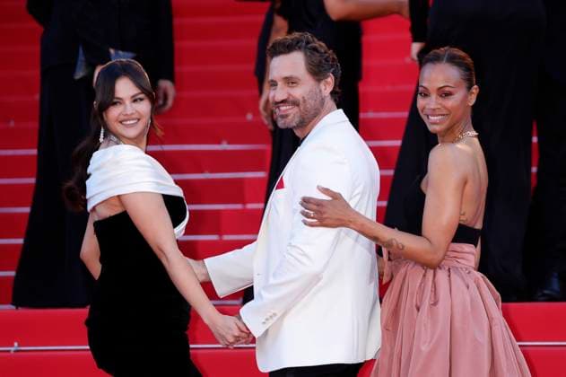 Selena Gomez, Edgar Ramirez and Zoe Saldana at the premiere of the feature film Emilia Perez at the Festival de Cannes 2024 77 Cannes International Film Festival at the Palais des Festivals Cannes, 18 05 2024 Foto:xD.xBedrosianx xFuturexImagex perez_4656