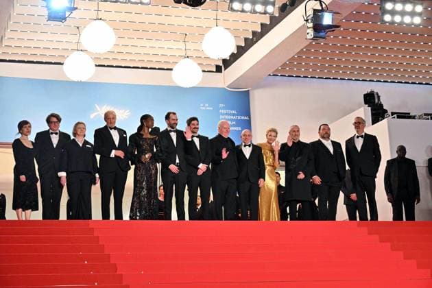 Cannes, 77th Cannes Film Festival 2024, Red Carpet Rumours In the photo: Galen Johnson, Evan Johnson, Guy Maddin, Cate Blanchett, Denis MÃ nochet, Roy Dupuis, Rolando Ravello  Copyright: xManuelexMangiarottix xipa-agencyx xPoolxPhotoxEventsx03x IPA_Agency_IPA46235880