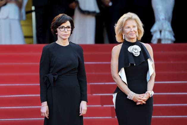Cannes, France 18th May, 2024 Rachida Dati and Iris Knobloch attends Emilia PeÌrez Screening red carpet at the 77th annual Cannes Film Festival at Palais des Festivals on May 18, 2024 in Cannes, France CINEMA 77eme Festival de Cannes Red Carpet du film Emilia Perez 18 05 2024 NorbertScanella Panoramic 