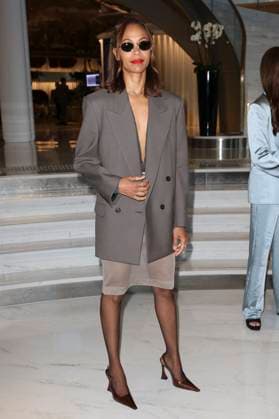 Cannes - Zoe Saldana Leaves Marriott Hotel Zoe Saldana leaves Marriott Hotel during 77th Cannes Film Festival, in Cannes, France, on May 19, 2024. Photo by Marco Piovanotto ABACAPRESS.COM Cannes France  Copyright: xPiovanottoxMarco ABACAx