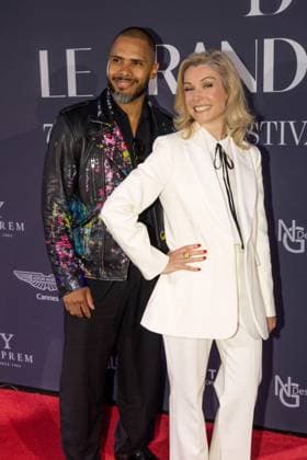Cannes - Le Grand Diner Gala - Theoule sur Mer bruno excuses and louise ekland at the Grand Dinner for the 77th edition of the Cannes Film Festival around a gala with the artist Slimane in the exceptional setting of Pierre Cardin s Palais Bulles in ThÃ oule-sur-Mer, France, on Saturday, May 18, 2024.. Photo by Cyril CHATEAU ABACAPRESS.COM  Copyright: xChateauxCyril ABACAx