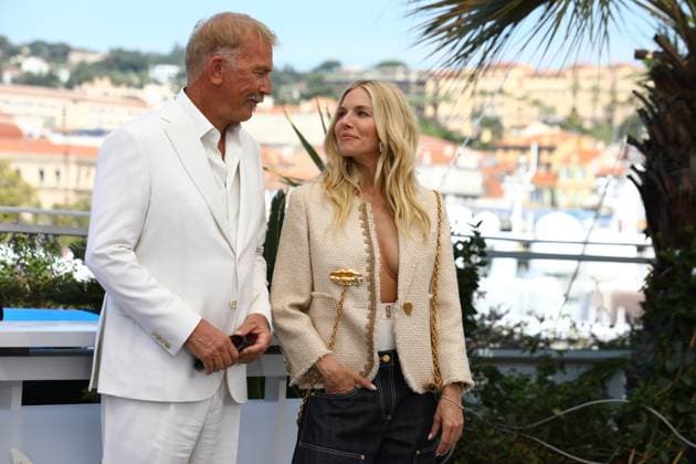 May 19, 2024, Cannes, Cote D azur, France: KEVIN COSTNER and SIENNA MILLER during the Horizon: An American Saga photocall at the 77th Annual Cannes Film Festival at Palais des Festivals in Cannes, France Cannes France - ZUMAc179 20240519_zep_c179_002 Copyright: xMickaelxChavetx