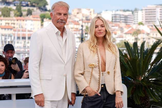 Kevin Costner and Sienna Miller at the photocall for the movie Horizon An American Saga at the Festival de Cannes 2024 77 Cannes International Film Festival at the Palais des Festivals Cannes, 19 05 2024 Foto:xD.xBedrosianx xFuturexImagex horizon_4509