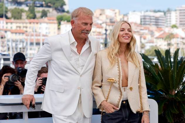 Kevin Costner and Sienna Miller at the photocall for the movie Horizon An American Saga at the Festival de Cannes 2024 77 Cannes International Film Festival at the Palais des Festivals Cannes, 19 05 2024 Foto:xD.xBedrosianx xFuturexImagex horizon_4512