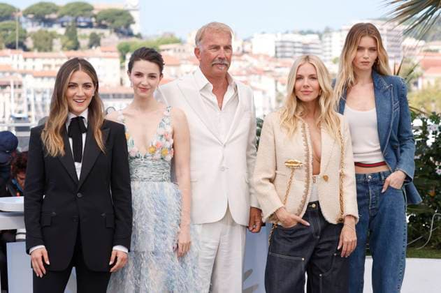 Isabelle Fuhrman, Ella Hunt, Kevin Costner, Sienna Miller and Abbey Lee Kershaw at the photocall for the feature film Horizon An American Saga at the Festival de Cannes 2024 77 Cannes International Film Festival at the Palais des Festivals Cannes, 19 05 2024 Foto:xD.xBedrosianx xFuturexImagex horizon_4513