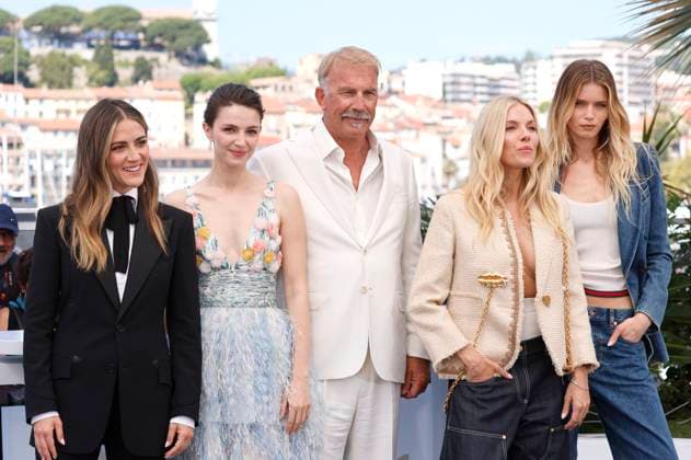 Isabelle Fuhrman, Ella Hunt, Kevin Costner, Sienna Miller and Abbey Lee Kershaw at the photocall for the feature film Horizon An American Saga at the Festival de Cannes 2024 77 Cannes International Film Festival at the Palais des Festivals Cannes, 19 05 2024 Foto:xD.xBedrosianx xFuturexImagex horizon_4514