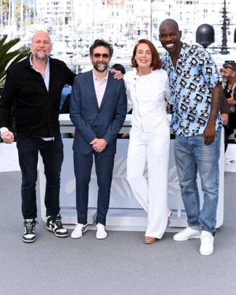 Cannes, 77th Cannes Film Festival 2024 Photocall film Le proces du chien (Dog on trial) In the photo: Francois Damiens, Mathieu Demy, Laetitia Dosch, Jean-Pascal Zadi  Copyright: xAlbertoxTerenghix xipa-agency.nex xPoolxPhotoxEventsx03x IPA_Agency_IPA46254883