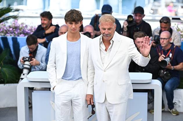 May 19, 2024, Cannes, Cannes, France: KEVIN COSTNER and HAYES COSTNER attend the Horizon: An American Saga Photocall at the 77th annual Cannes Film Festival at Palais des Festivals on May 19, 2024 in Cannes, France. Cannes France - ZUMAk160 20240519_zip_k160_020 Copyright: xStefanosxKyriazisx