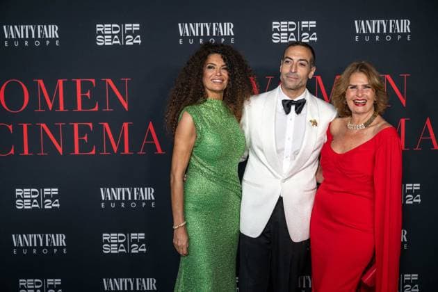 Cannes - Women In Cinema Gala L-R Afef Jnifen, Mohammed Al Turki and Yousra attend the ?Women In Cinema? gala at hotel Eden Roc at Cap d?Antibes, as part of 77th edition of Cannes Film Festival, in Cannes, France, on May 18, 2024. Photo by Ammar Abd Rabbo ABACAPRESS.COM Antibes France  Copyright: xAbdxRabboxAmmar ABACAx