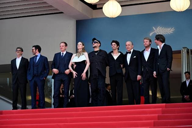 Cannes, 77th Cannes Film Festival 2024, Red Carpet The Ballad Cannes, 77th Cannes Film Festival 2024, Red Carpet The Ballad In the photo: Mario Gianani, Lorenzo Gangarossa, Andrey Burkovskiy, Victoria Miroshnichenko, Kirill Serebrennikov, Ben Whishaw, Tomas Arana, Ilya Stewart, Dimitri Rassam Cannes France  Copyright: xIPA ABACAx