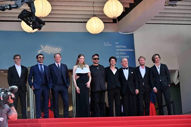 Cannes, 77th Cannes Film Festival 2024, Red Carpet Limonov - The Ballad Cannes, 77th Cannes Film Festival 2024, Red Carpet Limonov - The Ballad In the photo: Mario Gianani, Lorenzo Gangarossa, Tomas Arana, Ben Whishaw, Kirill Serebrennikov, Victoria Miroshnichenko, Andrey Burkovskiy, Ilya Stewart, Dimitri Rassam Cannes France  Copyright: xIPA ABACAx