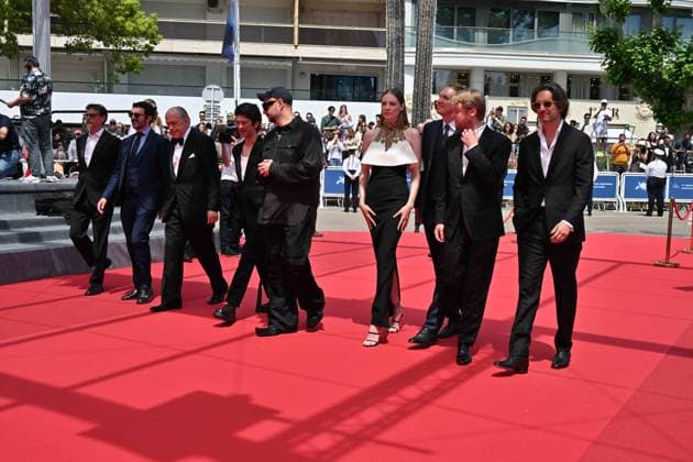 Cannes, 77th Cannes Film Festival 2024, Red Carpet Limonov - The Ballad In the photo: Mario Gianani, Lorenzo Gangarossa, Tomas Arana, Ben Whishaw, Kirill Serebrennikov, Victoria Miroshnichenko, Andrey Burkovskiy, Ilya Stewart, Dimitri Rassam  Copyright: xManuelexMangiarottix xipa-agencyx xPoolxPhotoxEventsx03x IPA_Agency_IPA46259480