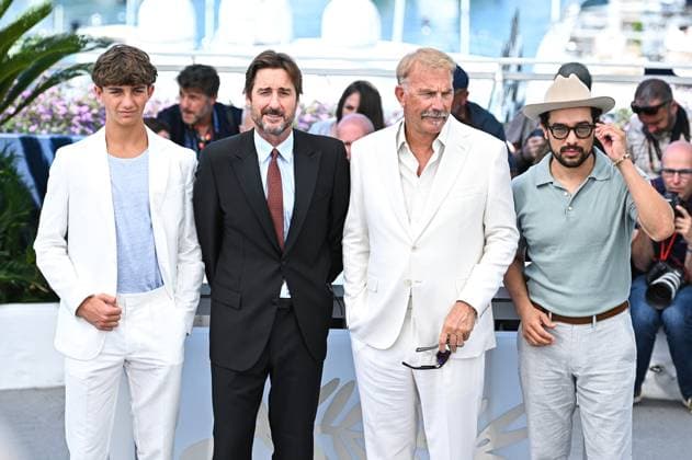 News - Horizon : An American Saga Photocall - The 77th Annual Cannes Film Festival Hayes Costner, Luke Wilson, Kevin Costner and Alejandro Edda attend the Horizon: An American Saga Photocall at the 77th annual Cannes Film Festival at Palais des Festivals on May 19, 2024 in Cannes, France. Cannes Palais des Festival France Copyright: xStefanosxKyriazisx xLiveMediax LPN_1361131