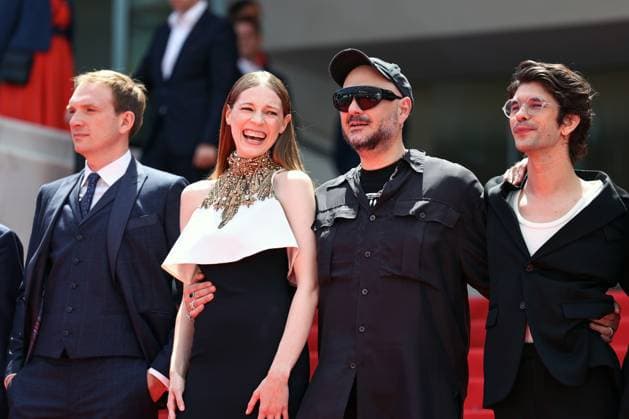 May 19, 2024, Cannes, Alpes-Maritimes, France: (L-R) ANDREY BURKOVSKIY, VIKTORIA MIROSHNICHENKO, KIRILL SEREBRENNIKOV, and BEN WHISHAW during red carpet arrivals for the premiere of Limonov: The Ballad at the Cannes Film Festival. Cannes France - ZUMAt227 20240519_zip_t227_002 Copyright: xMarinaxTakimotox