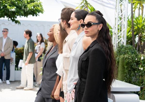 77eme Festival International du Film de Cannes Photocall du Film Les femmes au Balcon 77th International Cannes Film Festival Photocall with cast of Les femmes au Balcon movie Nadege Beausson Diagne, Sandra Codreanu, Lucas Bravo, NoÃ mie Merlant and Souheila Yacoub 305181 2024 05 19 Cannes France  Copyright: xAnthonyxCarrelx xStarfacex STAR_305181_008