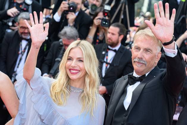 Cannes Horizon: An American Saga Red Carpet NG Kevin Costner and Sienna Miller attending the ?Horizon: An American Saga? Screening and Red Carpet at Palais Des Festivals in Cannes, France on May 19 2024 as part of the 77th Cannes Film Festival. Photo by Nicolas Genin ABACAPRESS.COM Cannes France  Copyright: xGeninxNicolas ABACAx