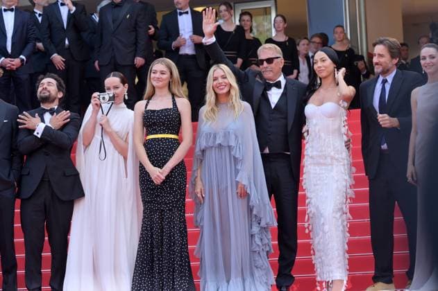 Horizon: An American Saga premiere at 77th Festival de Cannes - Cannes, France CANNES, FRANCE. May 19, 2024: Hayes Costner, Alejandro Edda, Jena Malone, Georgia MacPhail, Sienna Miller, Kevin Costner, Wase Chief & Luke Wilson at the Horizon: An American Saga premiere at the 77th Festival de Cannes. Picture: Paul Smith Featureflash Cannes France  Copyright: xPaulxSmithx xFeatureflashx