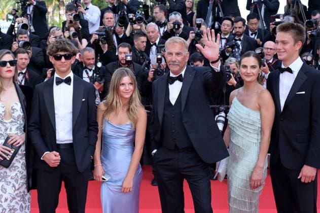 Horizon: An American Saga premiere at 77th Festival de Cannes - Cannes, France CANNES, FRANCE. May 19, 2024: Kevin Costner, Lily Costner, Hayes Logan Costner, Grace Avery Costner, Annie Costner & Cayden Wyatt Costner at the Horizon: An American Saga premiere at the 77th Festival de Cannes. Picture: Paul Smith Featureflash Cannes France  Copyright: xPaulxSmithx xFeatureflashx