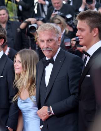 Horizon: An American Saga premiere at 77th Festival de Cannes - Cannes, France CANNES, FRANCE. May 19, 2024: Grace Costner, Kevin Costner & Cayden Wyatt Costner at the Horizon: An American Saga premiere at the 77th Festival de Cannes. Picture: Paul Smith Featureflash Cannes France  Copyright: xPaulxSmithx xFeatureflashx