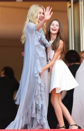 British actress Sienna Miller and daughter Marlowe Sturridge attend the premiere of Horizon: An American Saga at the 77th Cannes Film Festival in Cannes, France on Sunday, May 19, 2024.  CAN20240519196 RUNExHELLESTAD