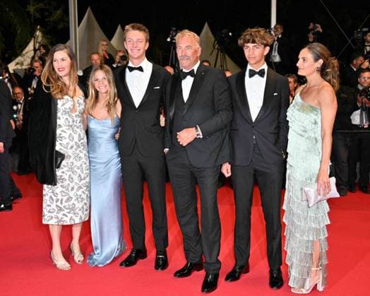 Cannes, 77th Cannes Film Festival 2024, Red Carpet The Substance Cannes, 77th Cannes Film Festival 2024, Red Carpet The Substance Pictured: Kevin Costner, Lily Costner, Hayes Logan Costner, Grace Avery Costner, Cayden Wyatt Costner, Annie Costner Cannes France  Copyright: xIPA ABACAx