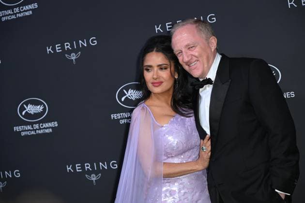 Cannes, 77th Cannes Film Festival 2024, 2024 Kering, Women in motion Awards and Cannes Film Festival Presidential Dinner. in the photo Salma Hayek, Francois-Henri Pinault  Copyright: xSimonexComix xipa-agency.netx xPoolxPhotoxEventsx03x IPA_Agency_IPA46283631
