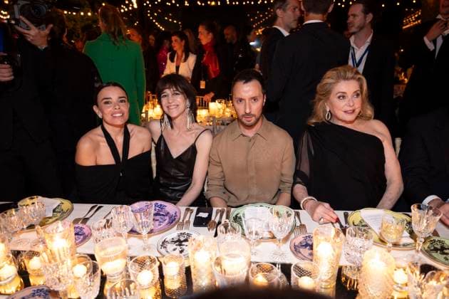 B PersonnalitÃ s aun diner Women in Motion par le groupe Kering, Place de la Castre, lors du 77eme Festival International du Film de Cannes Elodie Bouchez, Charlotte Gainsbourg, Anthony Vaccarello, Catherine Deneuve PersonnalitÃ s au diner Women in Motion par le groupe Kering, Place de la Castre, at the 77th Cannes International Film Festival On May 19, 2024 Olivier Borde Bestimage 2024 Kering Women In Motion Awards and Cannes Film Festival Presidential Dinner at the 77th annual Cannes Film Festival at the Place de la Castre On May 19, 2024 Cannes France  Copyright: xOLIVIERxBORDEx xBESTIMAGExOLIVIERxBORDEx xBESTIMAGEx