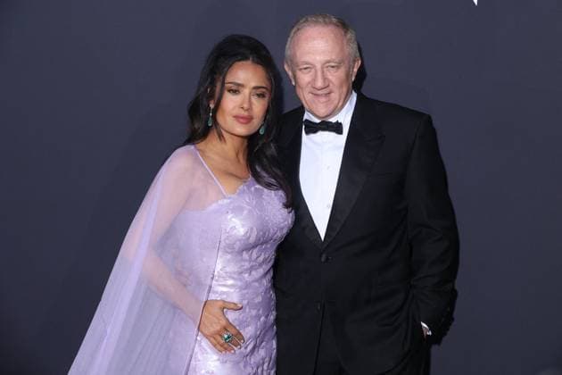Cannes - Kering And Cannes Film Festival Official Dinner Salma Hayek, Francois Henri Pinault attends Kering and Cannes Film Festival Official Dinner attends a Women In Motion talk at the 77th annual Cannes Film Festival at Majestic Hotel on May 19, 2024 in Cannes, France. Photo by Jerome DominÃ ABACAPRESS.COM  Copyright: xDominexJerome ABACAx