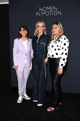 Cannes, 77th Cannes Film Festival 2024, Kering, Women in motion talk with Cate Blanchett, Coco Francini and Stacy L. Smith. in the photo Stacy L. Smith, Cate Blanchett, Coco Francini  Copyright: xSimonexComix xipa-agency.netx xPoolxPhotoxEventsx03x IPA_Agency_IPA46299985
