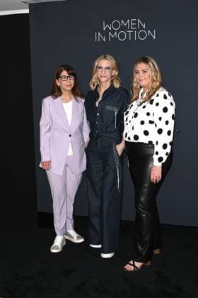 Cannes, 77th Cannes Film Festival 2024, Kering, Women in motion talk with Cate Blanchett, Coco Francini and Stacy L. Smith. in the photo Stacy L. Smith, Cate Blanchett, Coco Francini  Copyright: xSimonexComix xipa-agency.netx xPoolxPhotoxEventsx03x IPA_Agency_IPA46299994