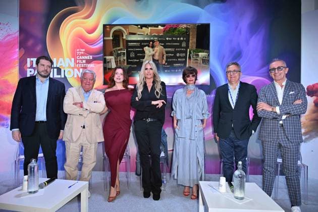 Cannes, 77th Cannes Film Festival 2024, Photocall for the presentation of Filming Italy Sardegna 2024 In the photo: Bella Thorne, Paz Vega, Tiziana Rocca, Bella Thorne, Paola Del Brocco  Copyright: xManuelexMangiarottix xipa-agencyx xPoolxPhotoxEventsx03x IPA_Agency_IPA46302621