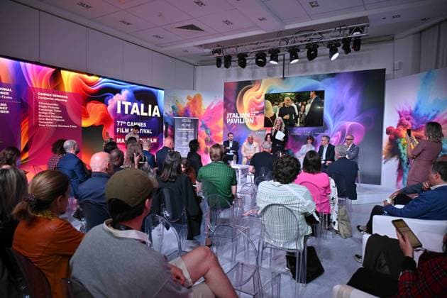 Cannes, 77th Cannes Film Festival 2024, Photocall for the presentation of Filming Italy Sardegna 2024 In the photo: Bella Thorne, Paz Vega, Tiziana Rocca, Bella Thorne, Paola Del Brocco  Copyright: xManuelexMangiarottix xipa-agencyx xPoolxPhotoxEventsx03x IPA_Agency_IPA46302649