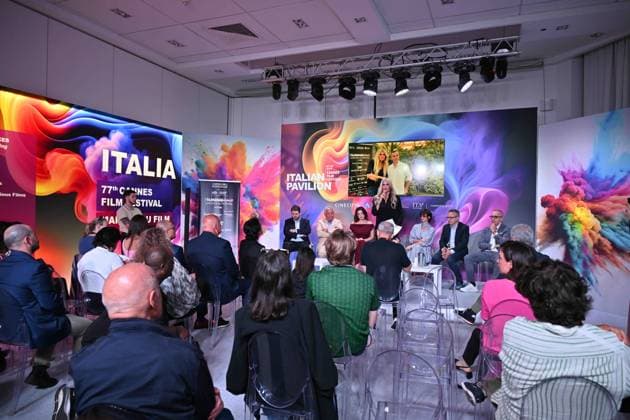 Cannes, 77th Cannes Film Festival 2024, Photocall for the presentation of Filming Italy Sardegna 2024 In the photo: Bella Thorne, Paz Vega, Tiziana Rocca, Bella Thorne, Paola Del Brocco  Copyright: xManuelexMangiarottix xipa-agencyx xPoolxPhotoxEventsx03x IPA_Agency_IPA46302659