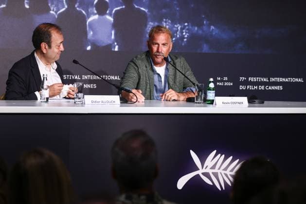 May 20, 2024, Cannes, France: Didier Allouch and Kevin Costner attend the Horizon: An American Saga press conference at the 77th annual Cannes Film Festival at Palais des Festivals on May 20, 2024 in Cannes, France. Cannes France - ZUMAz156 20240520_zip_z156_015 Copyright: xBeataxZawrzelx