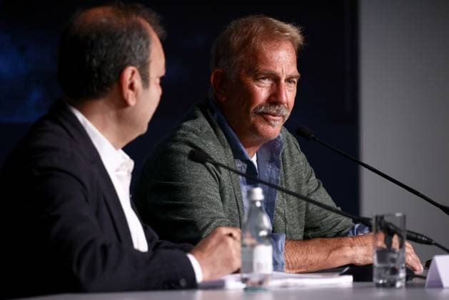 May 20, 2024, Cannes, France: Didier Allouch and Kevin Costner attend the Horizon: An American Saga press conference at the 77th annual Cannes Film Festival at Palais des Festivals on May 20, 2024 in Cannes, France. Cannes France - ZUMAz156 20240520_zip_z156_011 Copyright: xBeataxZawrzelx