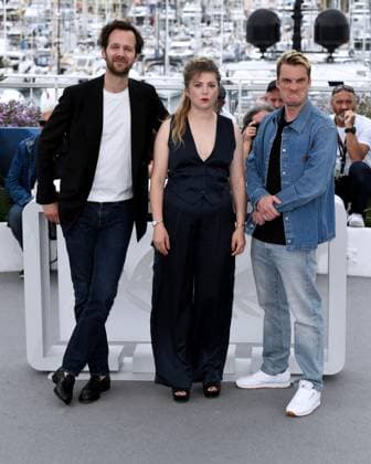 Cannes, France: Cannes, 77th Cannes Film Festival 2024 Photocall film En Fanfare (The Marching Band) In the photo: Pierre Lottin, Sarah Suco, Benjamin Lavernhe Cannes France  - ZUMAp169 20240520_zea_p169_583 Copyright: xAlbertoxTerenghix