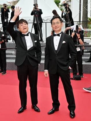 Cannes, France: Cannes, 77th Cannes Film Festival 2024, Sixth evening - red carpet Palma d Or Studio Ghibli - In the photo: Goro Miyazaki and Kenichi Yoda Cannes France  - ZUMAp169 20240520_zea_p169_646 Copyright: xManuelexMangiarottix