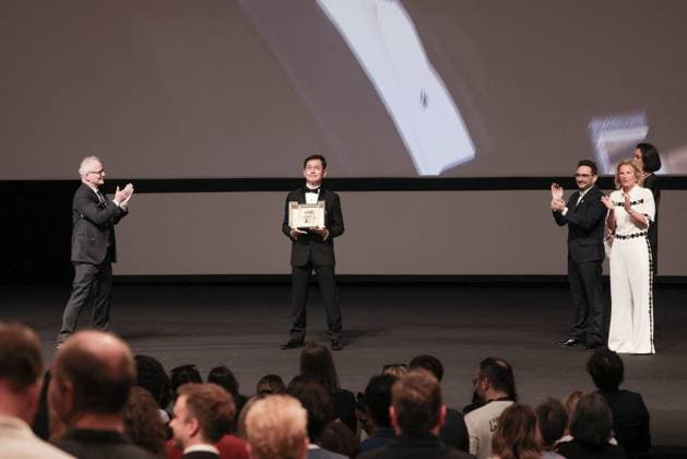 Cannes Palme D Or D Honneur To Studio Ghibli Ceremony DB Director of the festival Thierry FrÃ maux, Goro Miyazaki during the ceremony for the Palme D Or D Honneur to Studio Ghibli at the 77th annual Cannes Film Festival at Palais des Festivals on May 20, 2024 in Cannes, France. Photo by David Boyer ABACAPRESS.COM Cannes France  Copyright: xBoyerxDavid ABACAx