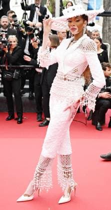 Canadian model Winnie Harlow attends the premiere of The Apprentice at the 77th Cannes Film Festival in Cannes, France on Monday May 20, 2024.  CAN20240520185 RUNExHELLESTAD
