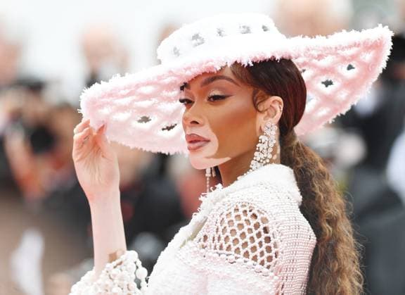 Canadian model Winnie Harlow attends the premiere of The Apprentice at the 77th Cannes Film Festival in Cannes, France on Monday May 20, 2024.  CAN20240520186 RUNExHELLESTAD