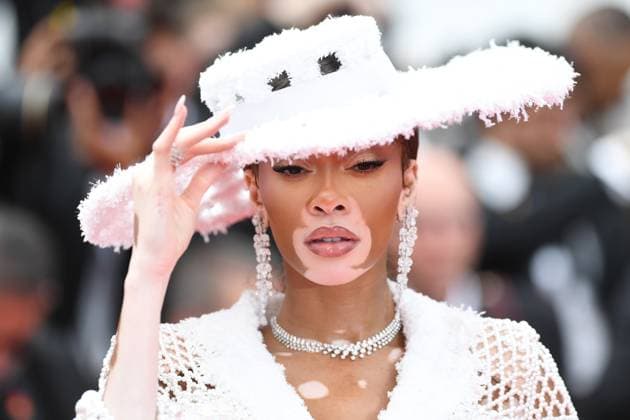 Canadian model Winnie Harlow attends the premiere of The Apprentice at the 77th Cannes Film Festival in Cannes, France on Monday May 20, 2024.  CAN20240520188 RUNExHELLESTAD